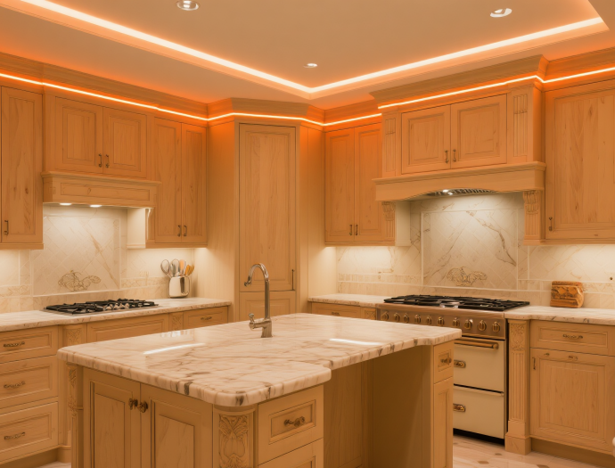 Enhancing a California Modern Kitchen with Custom LED Lighting Solutions