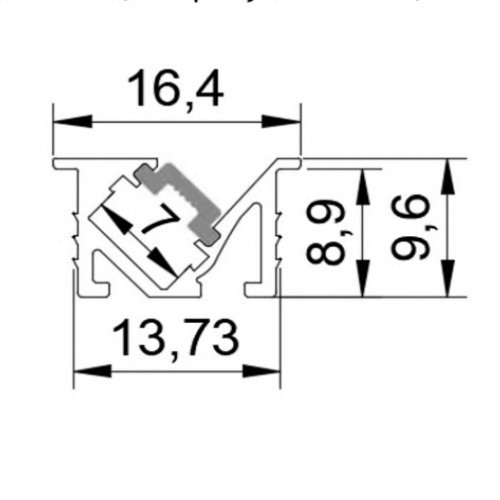 Slim LED Profile with Angled Light for Cabinet Lighting SYP-C0913