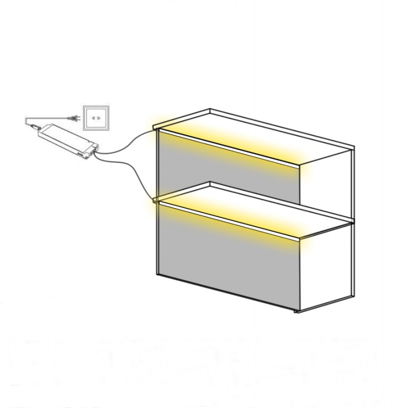 Flush Mount LED Aluminum Profile for Invisible Cabinet Lighting