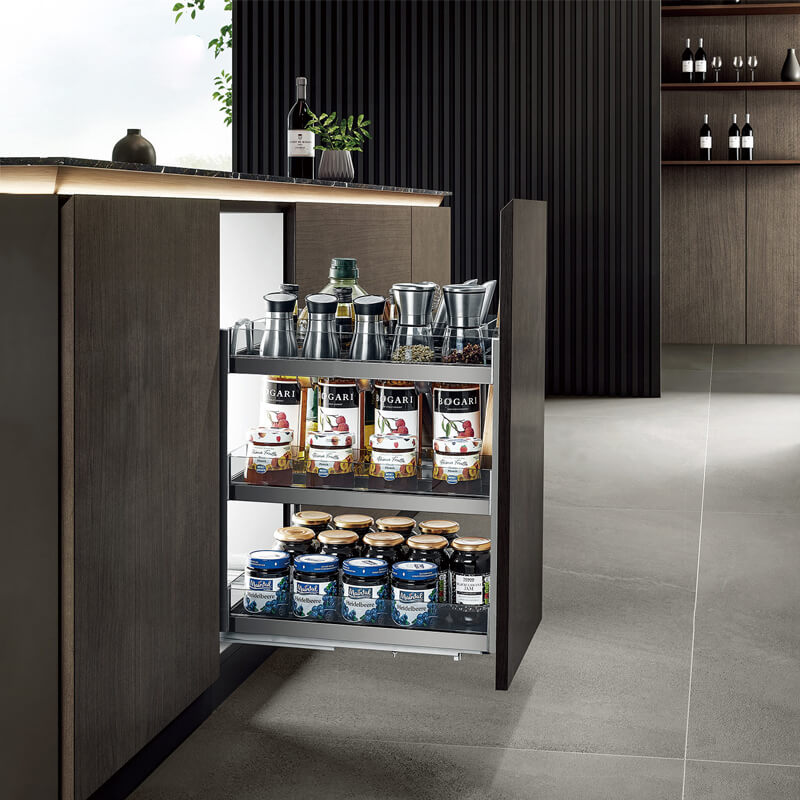 Easy Home Slide Out Cabinet Organizer Glass 350mm Depth