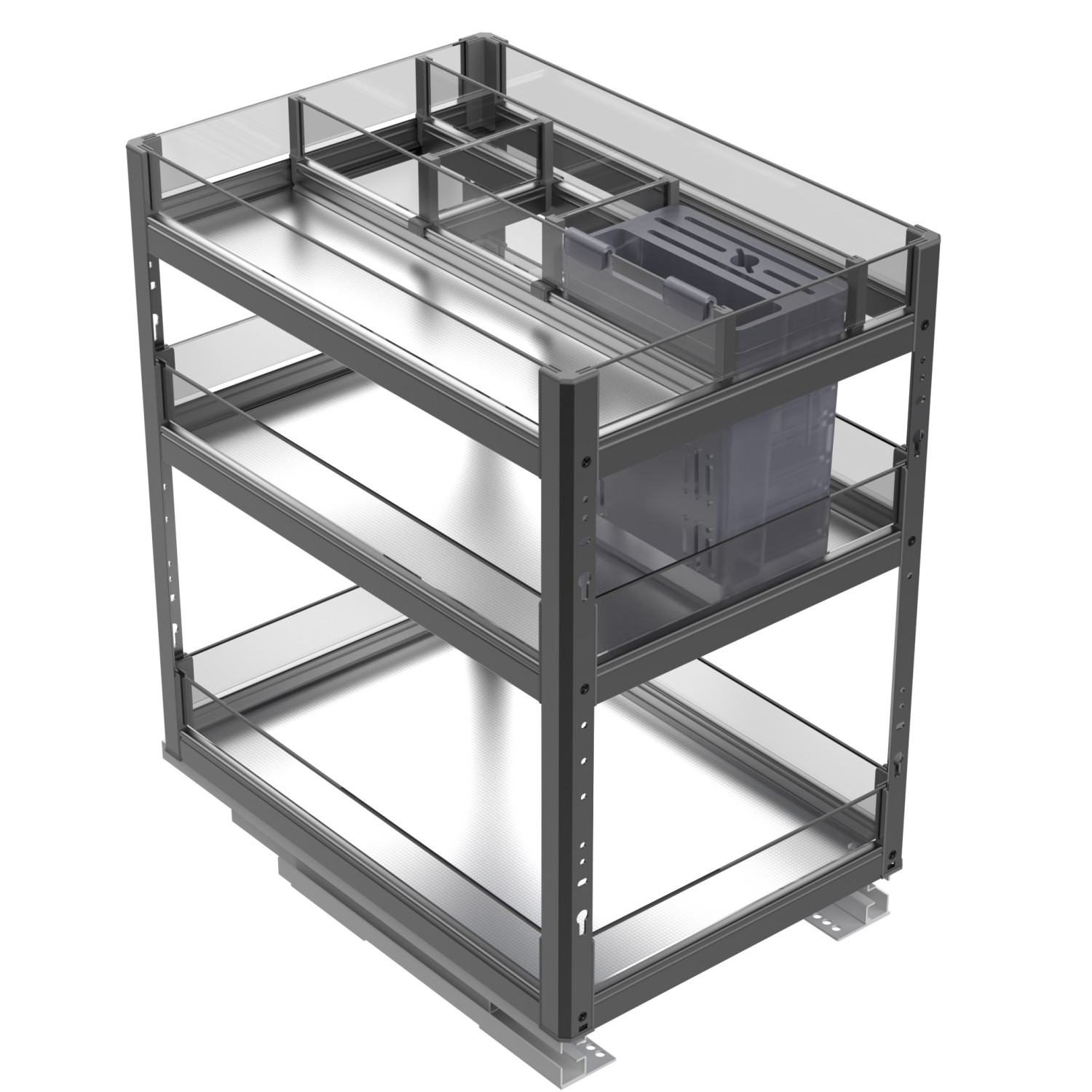 Easy Home Slide Out Cabinet Organizer Glass 350mm Depth