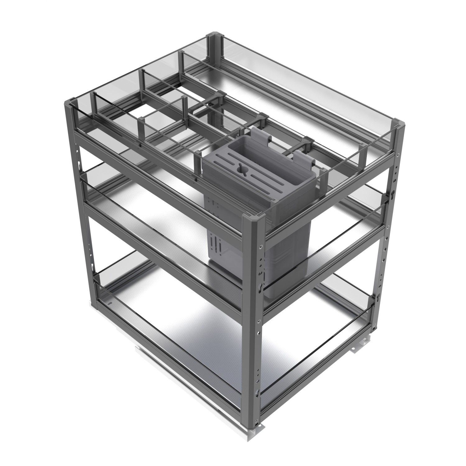 Glass Sliding Organizer for Kitchen Cabinets