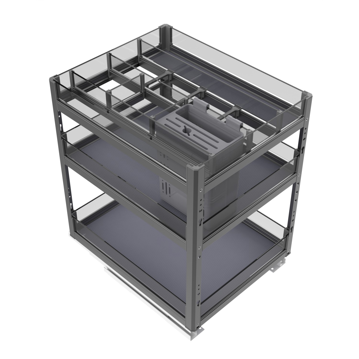 Glass Sliding Organizer for Kitchen Cabinets