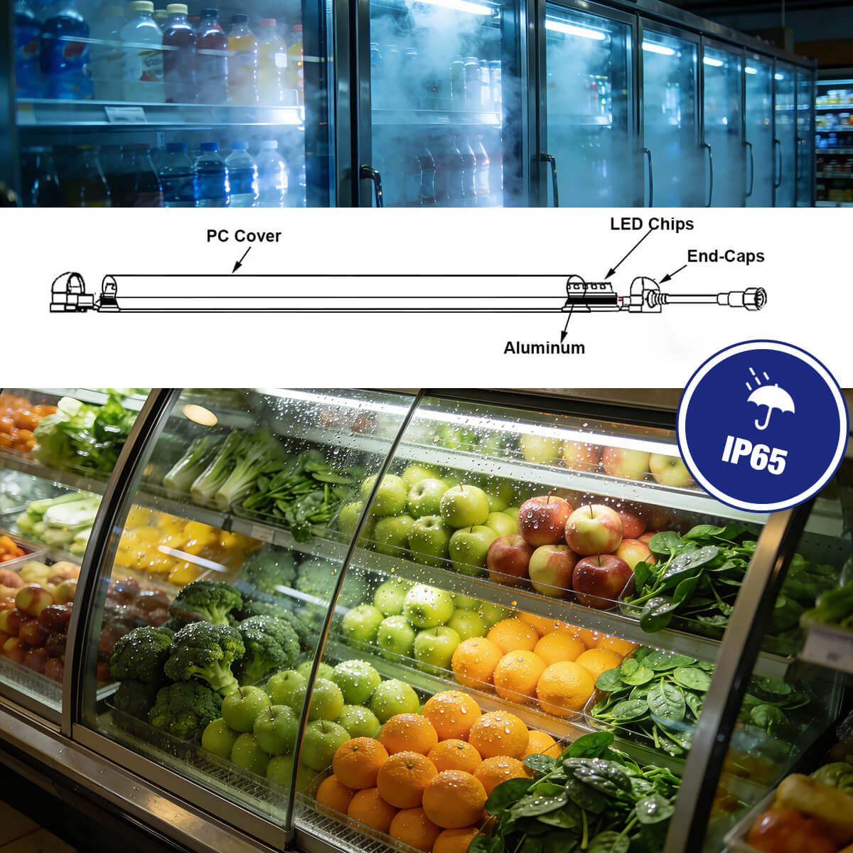 Supermarket Display Fridge Linear Light DC 24V