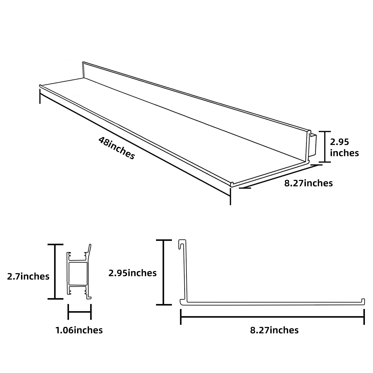 Up & Down Glowing Wall Mount LED Metal Wall Shelf Dimmable CCT