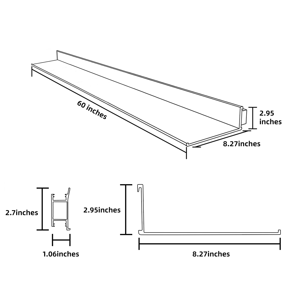 Up & Down Glowing Wall Mount LED Metal Wall Shelf Dimmable CCT