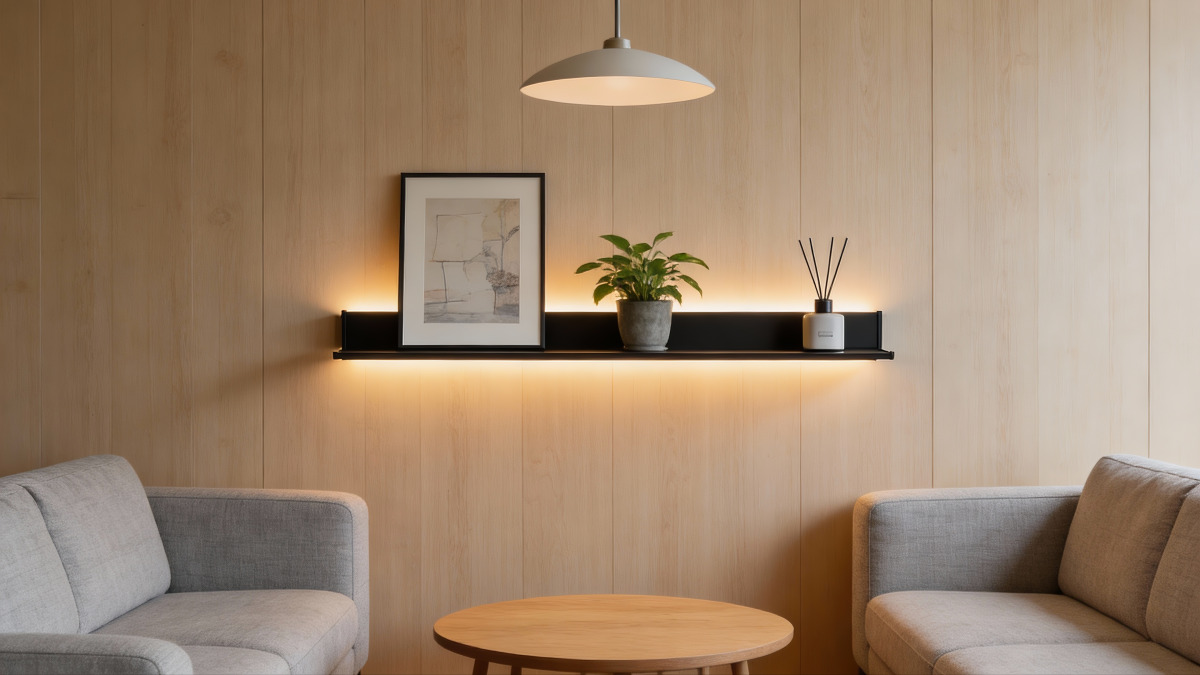 Wall Mounted Metal LED Linear Shelf Lighting Guide