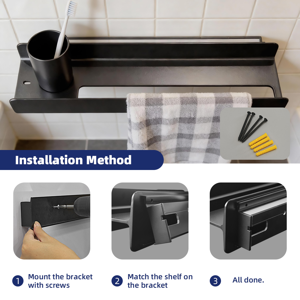 installa bathroom storage shelf