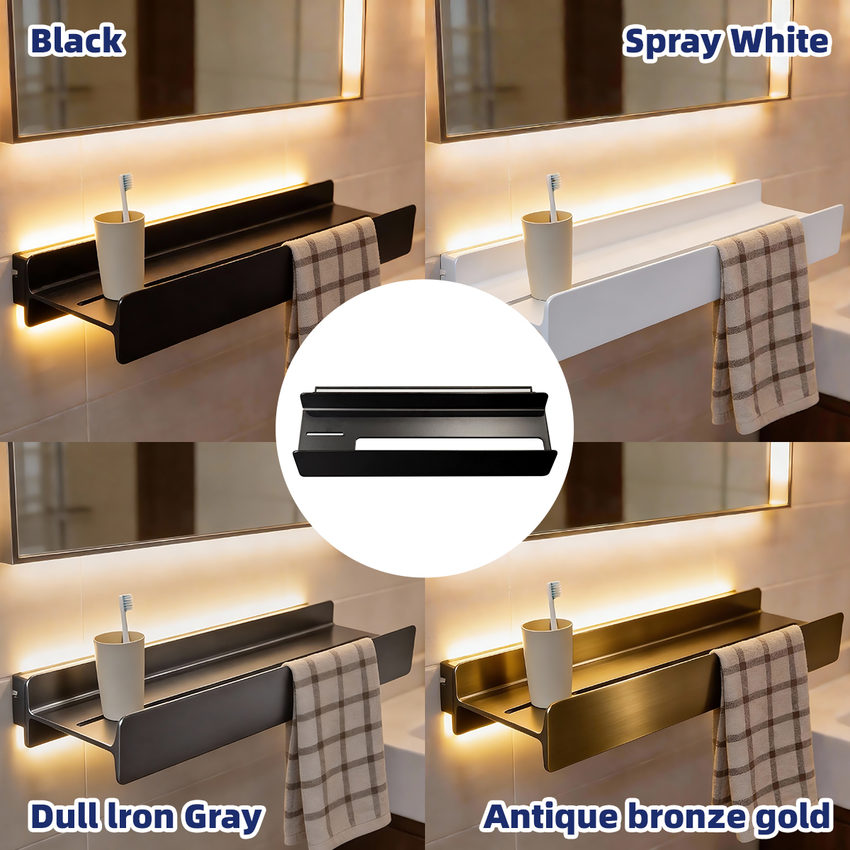 bathroom led floating shelf