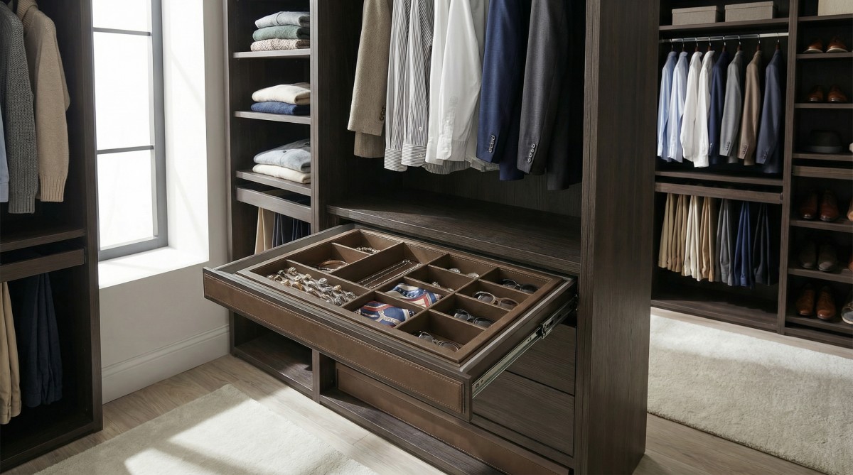 wall in wardrobe storage drawer