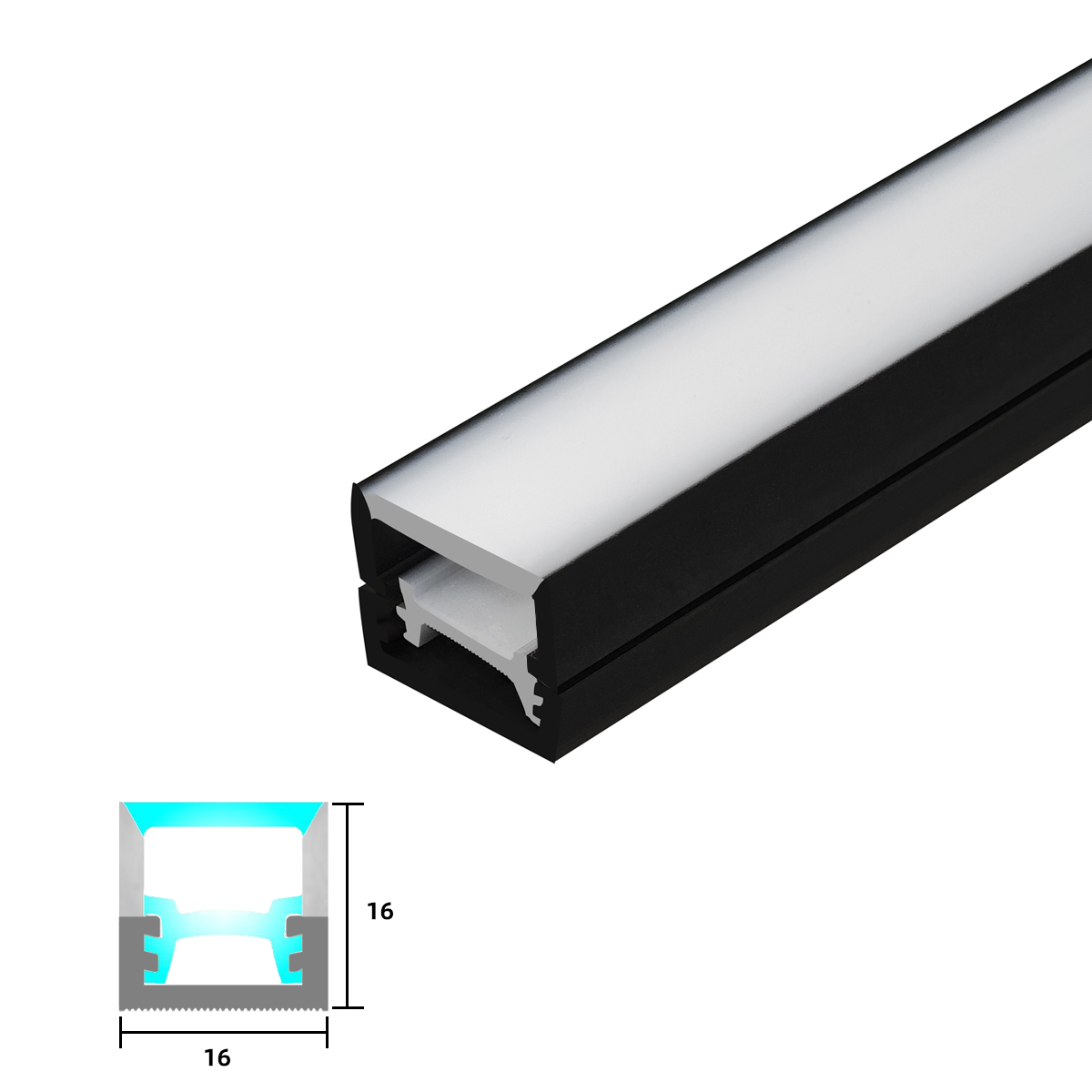 Flexible LED Neon Lights Black 1616