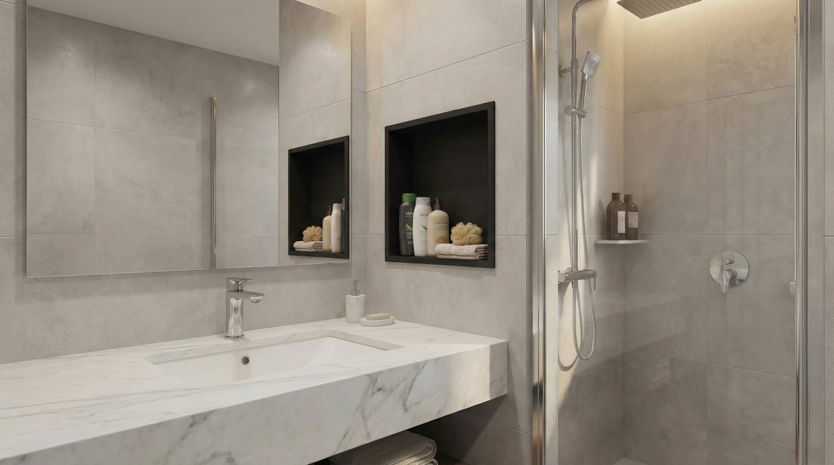 illuminated shower niche