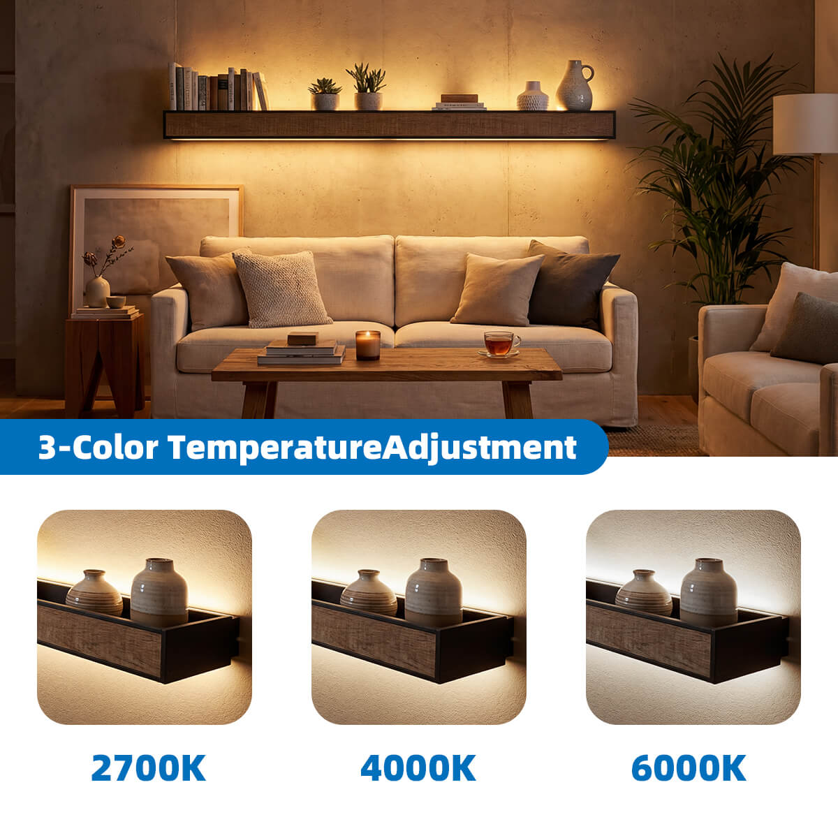 cct adjustable led wall shelf