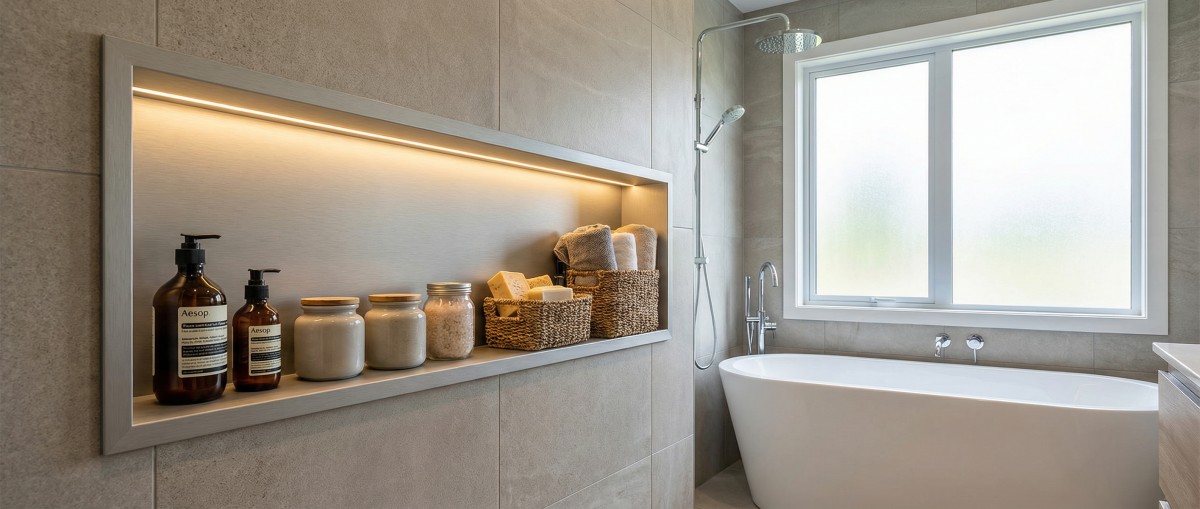 bathroom wall niche led