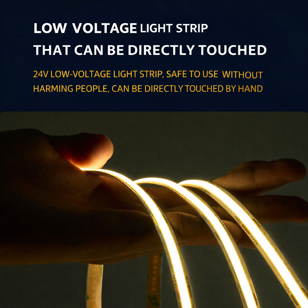 DC24V 10W/M 8MM COB LED Strip 384D High Luminous Efficiency and Color Rendering Soft Strip