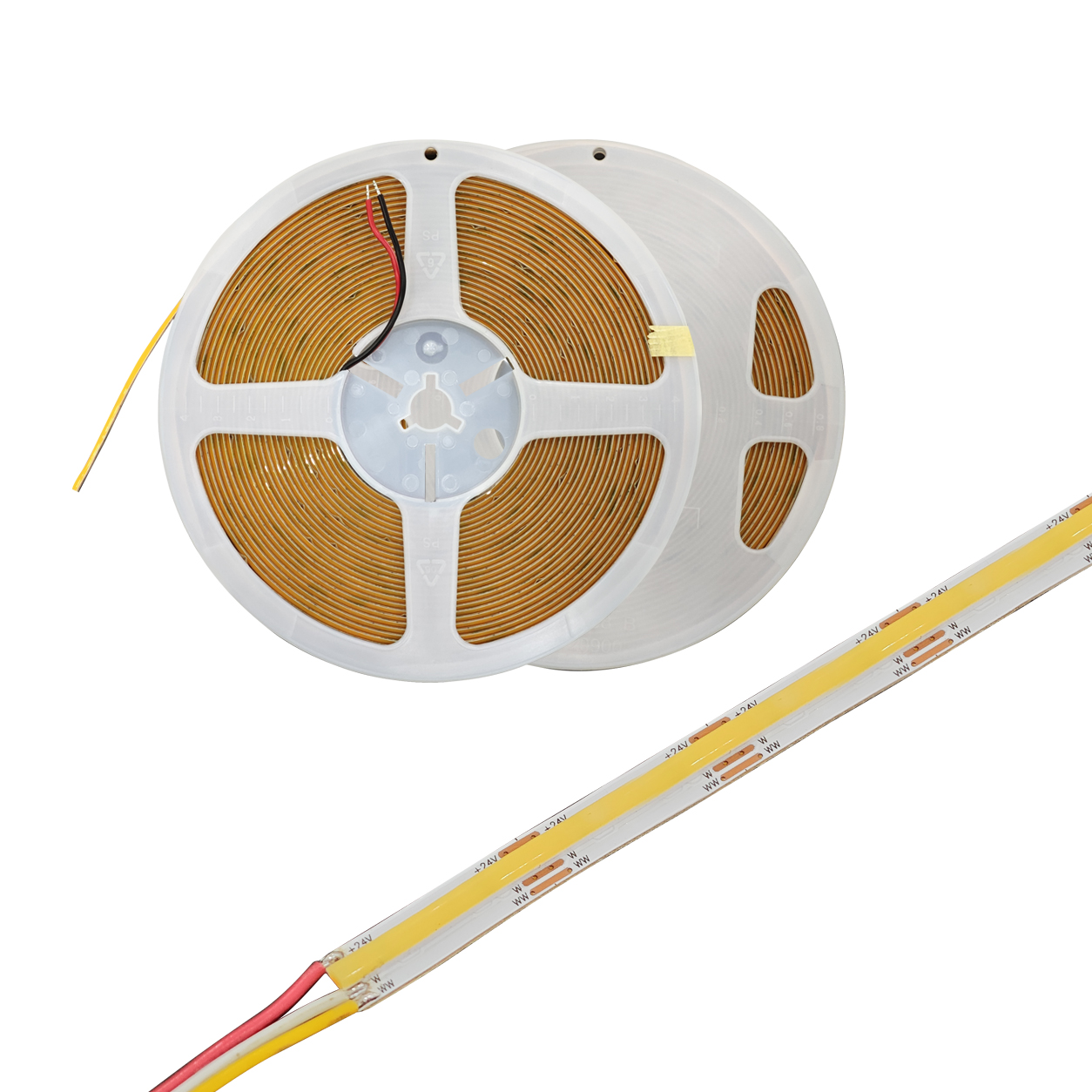DC24V 10+10W/M 8MM COB LED strip 576D high luminous efficiency and high color rendering dual color temperature soft strip