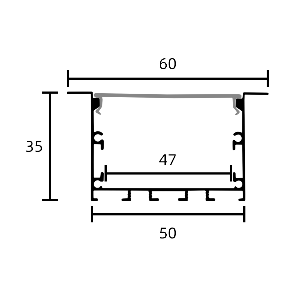 SYP-5035A Commercial Office Lighting Surface Installation Lifting  LED Aluminum Profile Channel