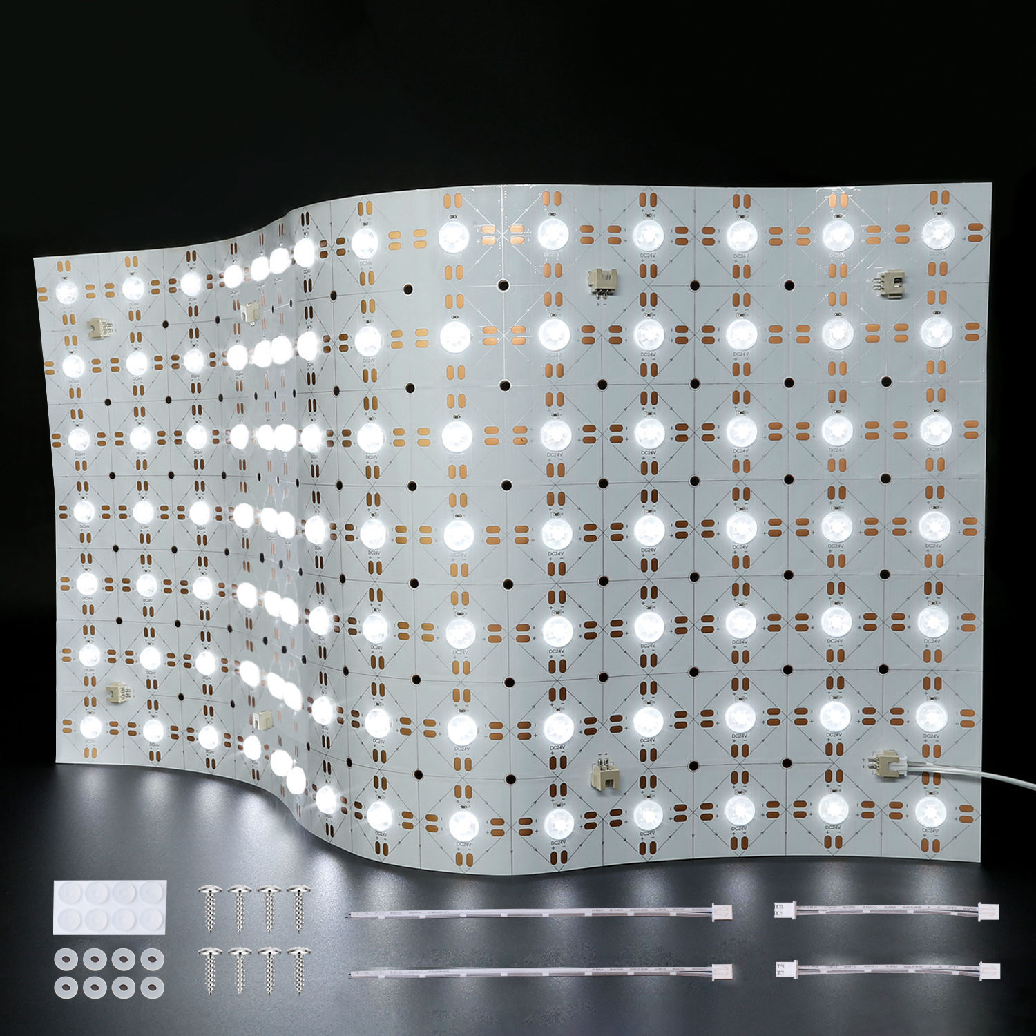 DIY Flexible 500x250mm LED Panel Sheet 98LEDs 2835 SMD &ndash; Bendable, Cuttable & Self-Adhesive for Custom Displays