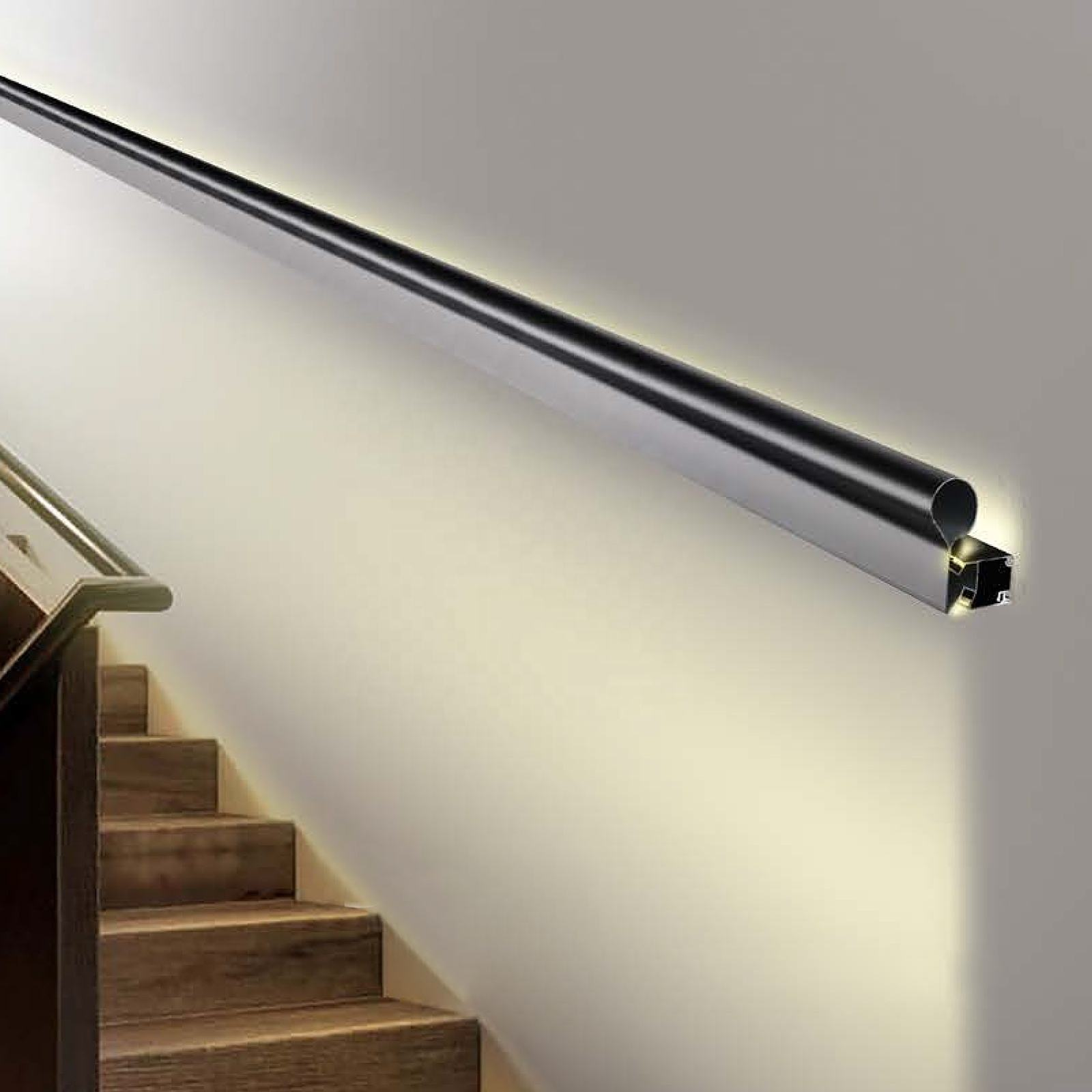 SYP-SR-LED Stair Handrail Wall Light  Double Side Up & Down Glow  Aluminum Surface Mounted Long Wall Lamp for Villa Staircase Corridor