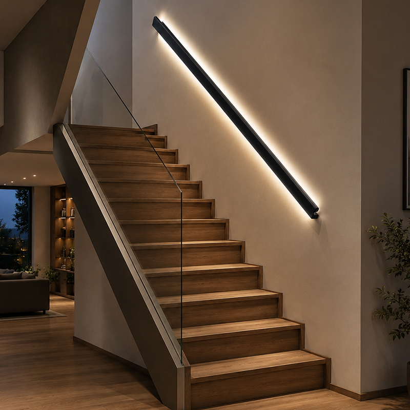 SYP-SR-LED Stair Handrail Wall Light  Double Side Up & Down Glow  Aluminum Surface Mounted Long Wall Lamp for Villa Staircase Corridor