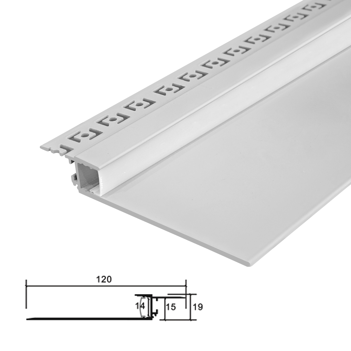 SYP-120×19 Trimless Plaster-in Wall Washer LED Aluminum Profile