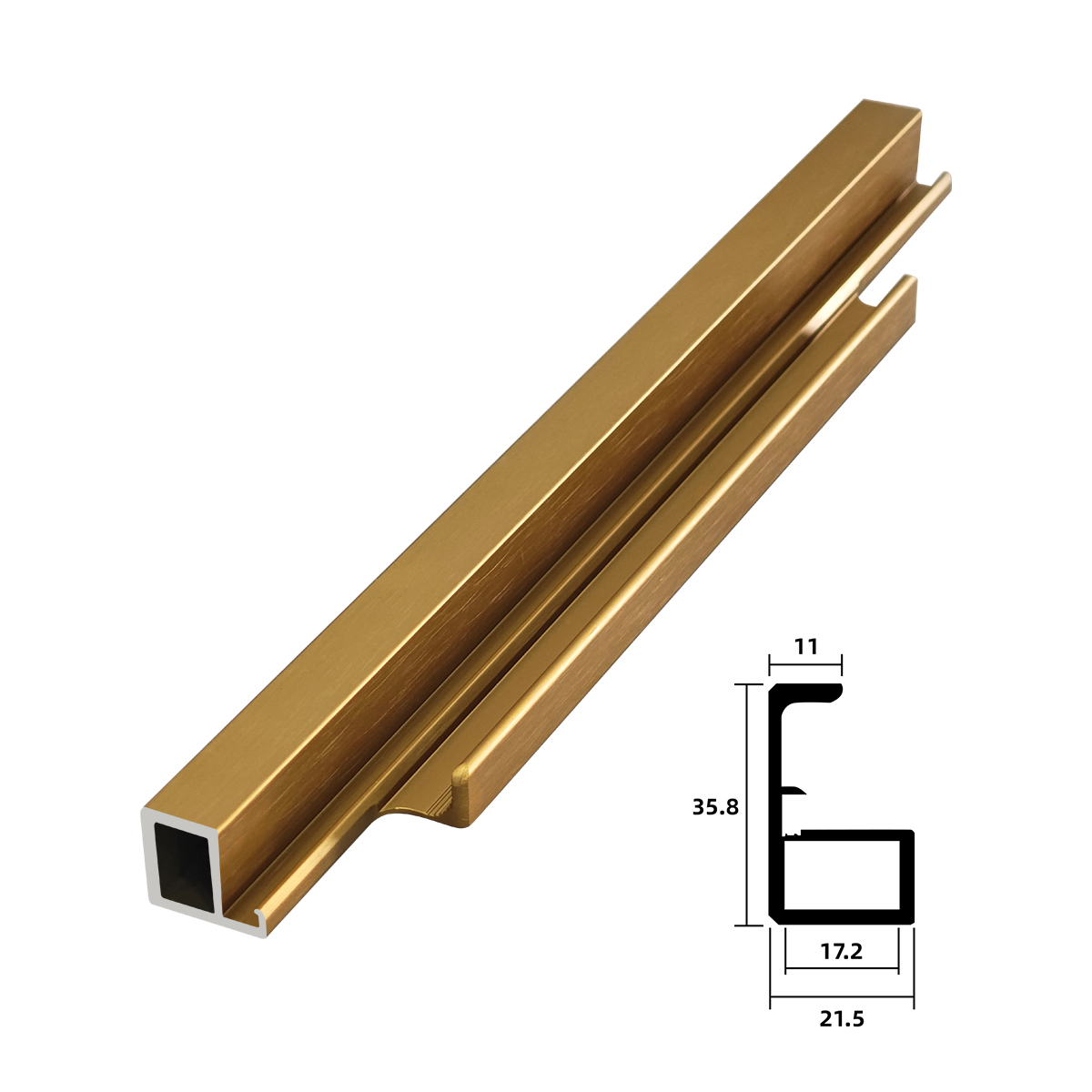 SPY-BLM002-Integrated Handle Aluminum Profile for Glass Door Slim Frame for Wardrobe & Wine Cabinet