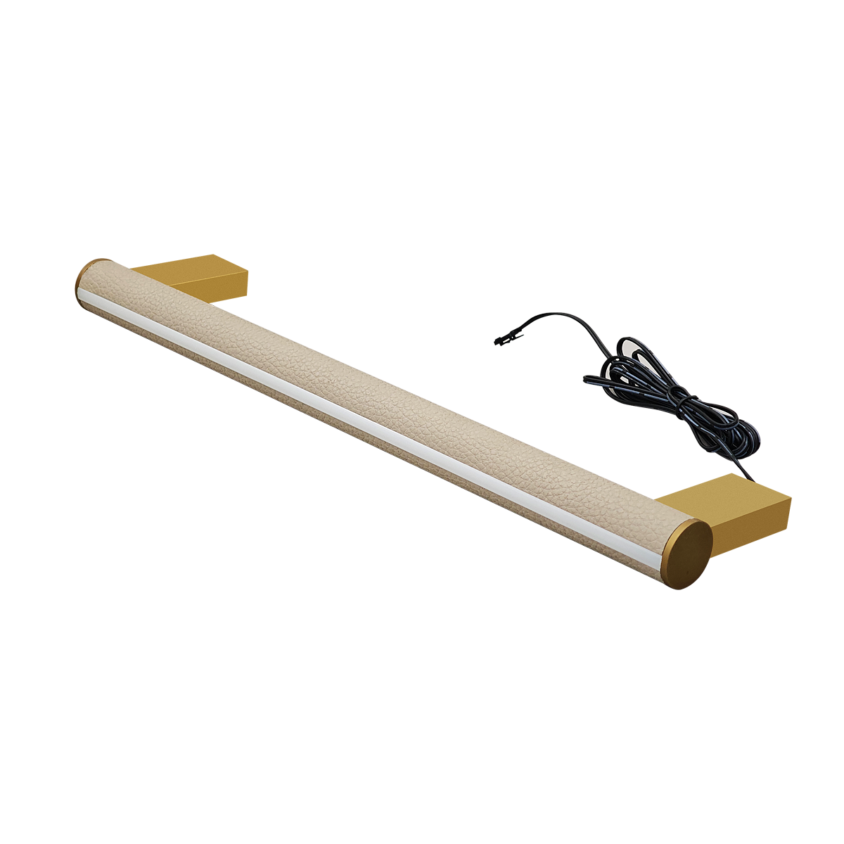 Litchi Grain Leather Wrapped Wardrobe Hanging Rod  30mm Aluminum Round Tube Closet Rail