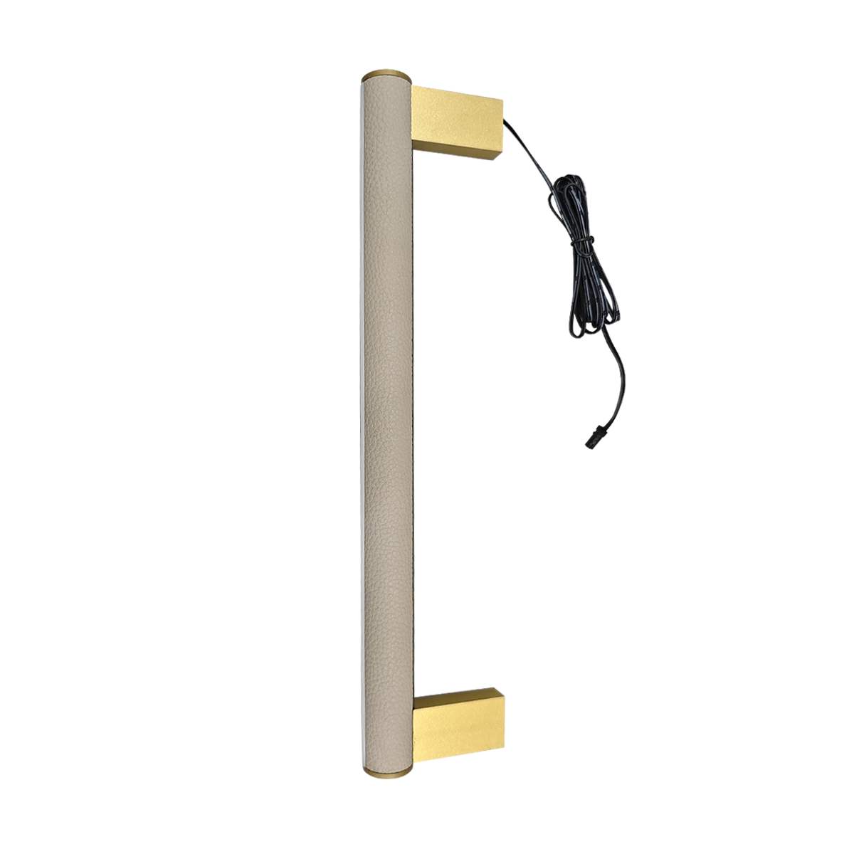 Litchi Grain Leather Wrapped Wardrobe Hanging Rod  30mm Aluminum Round Tube Closet Rail