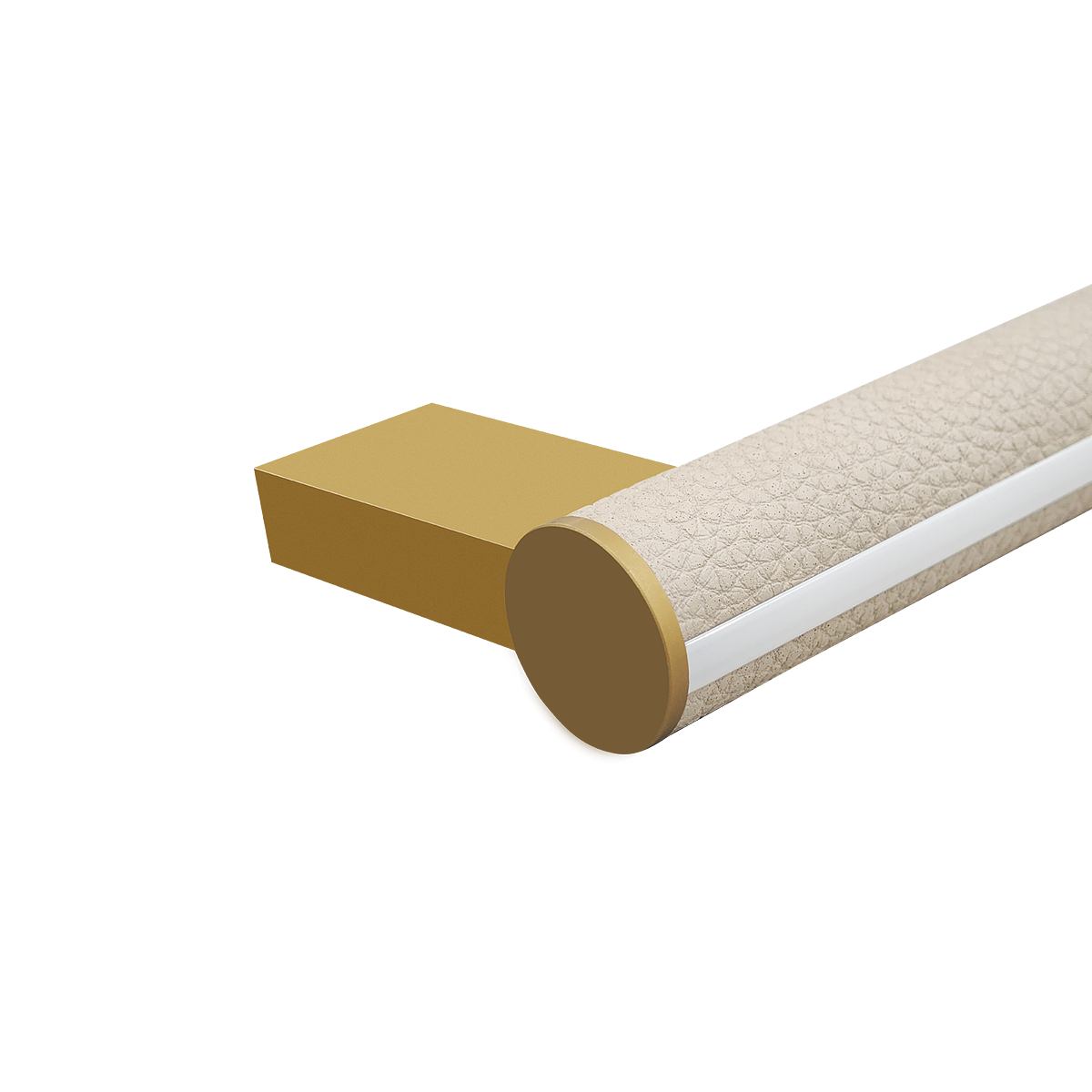 Litchi Grain Leather Wrapped Wardrobe Hanging Rod  30mm Aluminum Round Tube Closet Rail